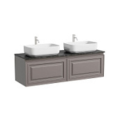 Тумба c раковиной и столешницей Sancos Very 160 VR80SM+TT160A1X Doha Soft/Black Sky