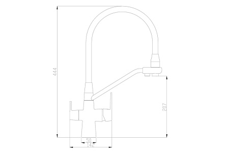 Смеситель Zorg Steel Hammer SH 903-6 BLACK CR для кухонной мойки/для фильтра, черный металл/хром