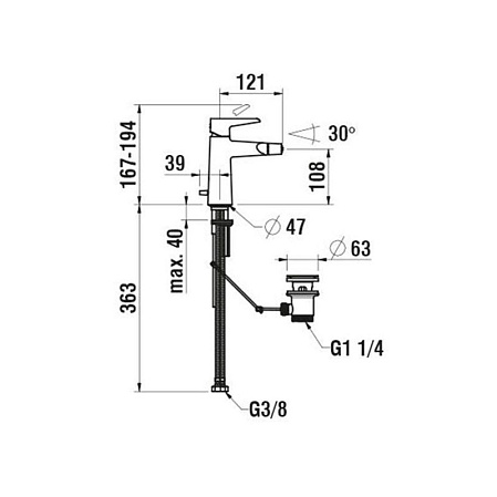 Смеситель Laufen Val HF901710100000 для биде, хром