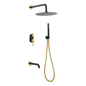 Душевой комплект Boheme Uno 464-2-BG для ванны с душем, черный/золото