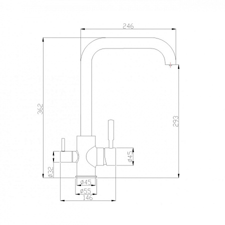 Смеситель Zorg Steel Hammer SH 715 BLACK BR для кухонной мойки, черный/бронза