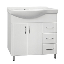 Тумба под раковину Style Line Эко Стандарт 80 R 3 ящика, белый Тумба под раковину Style Line Эко Стандарт 80 R 3 ящика, белый