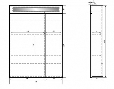 Шкаф-зеркало Dreja Uni 60