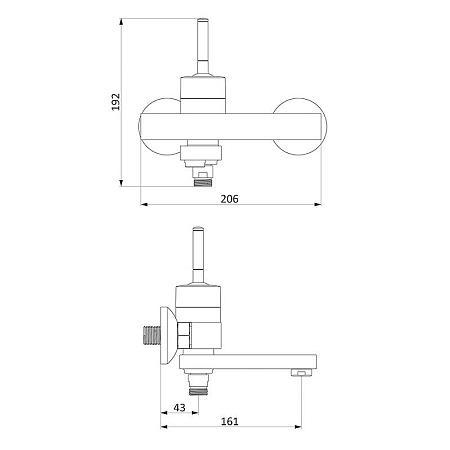 Смеситель Damixa Arc 291000200 для ванны с душем, никель