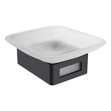 Мыльница Boheme Q 10943-CR-B настенная, хром/черный