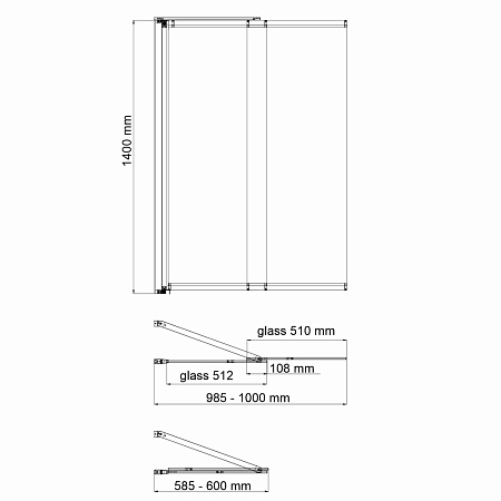 Шторка на ванну WasserKRAFT Main 41S 41S02-100 Fixed 100х140