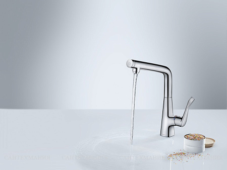 Смеситель Hansgrohe Metris 14847000 для кухонной мойки, хром