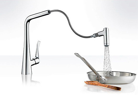 Смеситель Hansgrohe Metris 14820800 для кухонной мойки, нержавеющая сталь