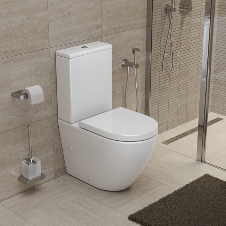 Унитаз-компакт BelBagno Sfera-r BB2141CP-TOR безободковый и смывом Торнадо