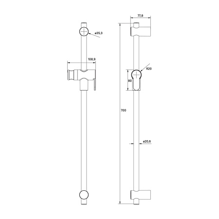 Душевая штанга IDDIS Ray RAY70C0i17 хром