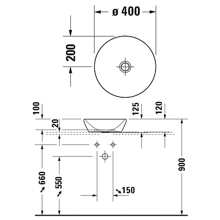 Раковина Duravit D-Neo 2371400070 40 белый 