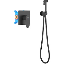 Гигиенический душ со смесителем Aquatek Оберон AQ1219MB черный матовый