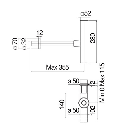 Сифон для раковины Nobili AV00102/3CR хром
