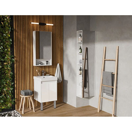 Мебель для ванной Aquaton Сканди 1A278701SD010 45 с дверками, белый/белый матовый