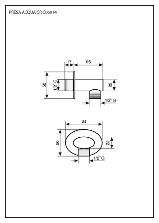 Шланговое подключение Emmevi C06914/CR хром