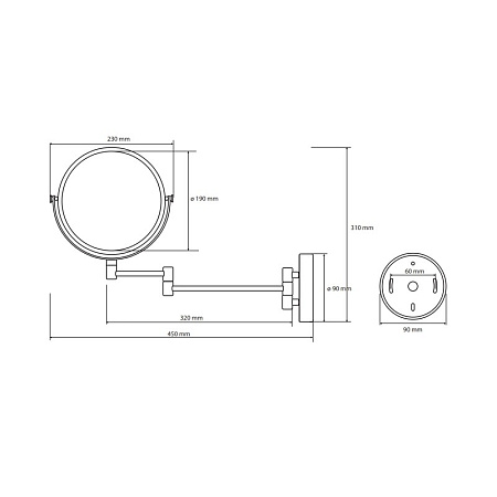 Косметическое зеркало Bemeta 112201510 без подсветки