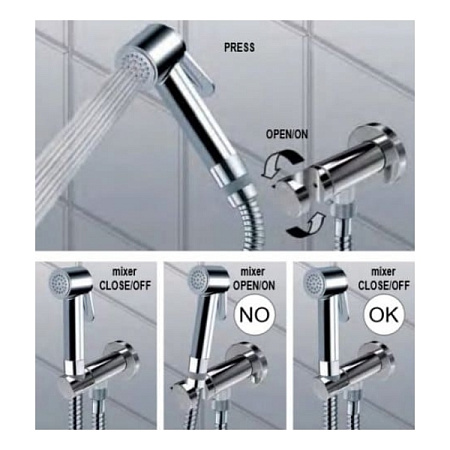 Гигиенический душ со смесителем Bossini Nikita Mixer Set E37008B.030 хром