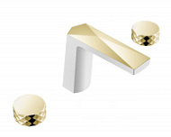 Смеситель Boheme Venturo 150-WG-DIAMOND для раковины, ручка Diamond, белый/золото