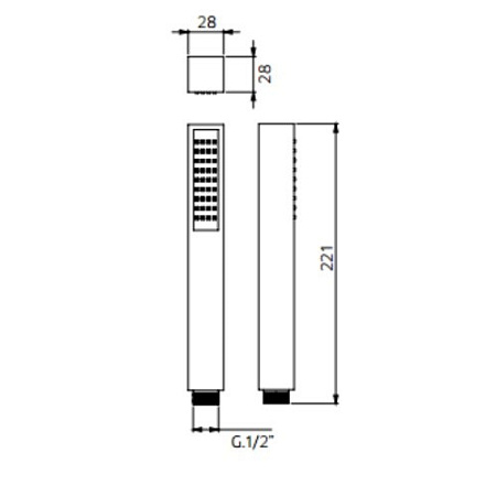 Душевая лейка Palazzani Qube stick 99110610