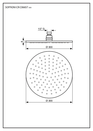 Верхний душ Emmevi C06657mm300/BR бронза