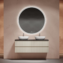 Мебель для ванной со столешницей Sancos Snob T 140 SNT70CE+TT140A1X Beige Soft/Black Sky
