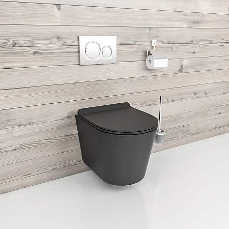 Унитаз подвесной beWash Aldo BKWHR101480 с системой микролифт, черный матовый