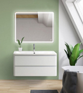 Мебель для ванной BelBagno Albano ALBANO-1000-2C-SO-BL 100 подвесная, Bianco Lucido