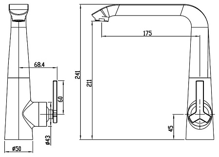 Смеситель Bravat Waterfall F773107C для кухонной мойки