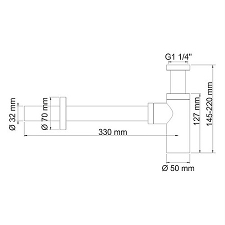 Сифон WasserKRAFT A070 для раковины