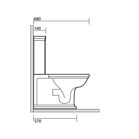 Унитаз-моноблок Kerasan Waldorf 411701 с ручкой смыва справа