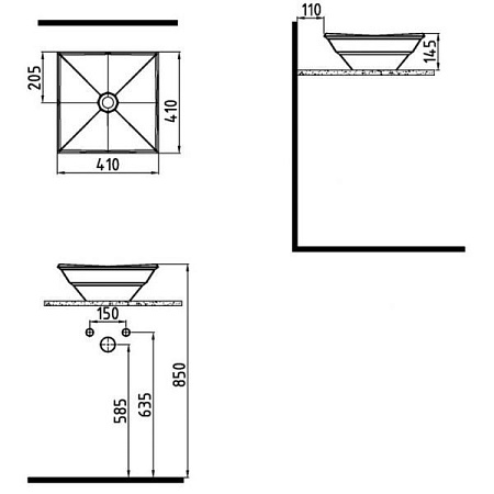 Раковина Bien Kristal KRLG04101FD0W3000 41 см