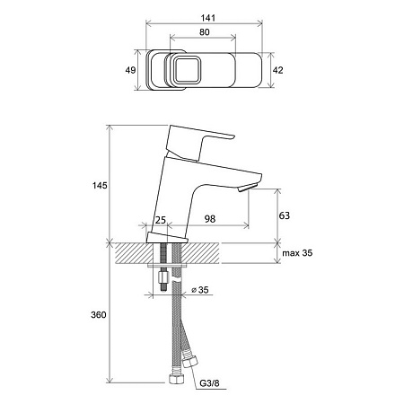 Смеситель Ravak 10° TD 012.00 X070064 для раковины