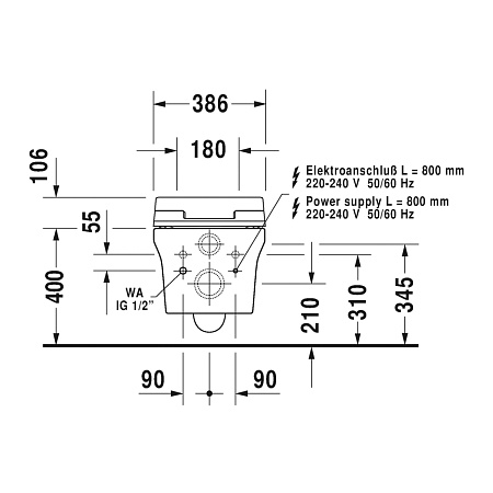 Унитаз подвесной Duravit P3 Comforts 2561590000 Rimless