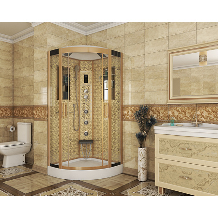 Душевая кабина Niagara Lux 7715G 90х90 см, золото