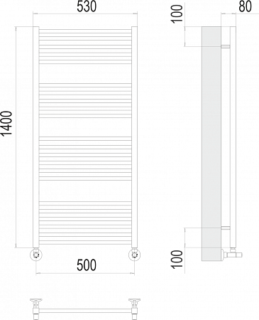 Полотенцесушитель водяной Terminus Сицилия П22 500х1400 хром