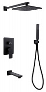 Душевая система ABBER Weiss Insel AF8017B скрытого монтажа с изливом, черный матовый