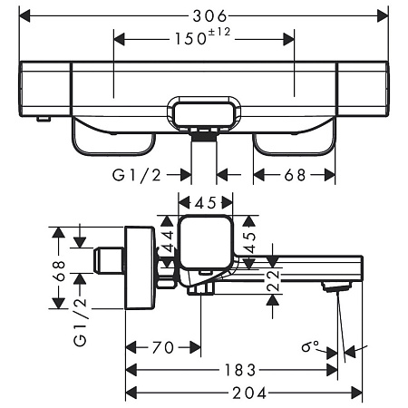 Термостат Hansgrohe Ecostat E 15774000 BM для ванны, хром