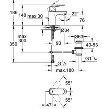 Комплект для ванной комнаты Grohe Eurosmart 121655