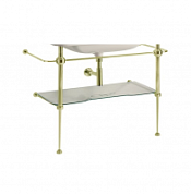 Консоль для раковины Kerasan Waldorf 9203K2oro 120 напольная, с полкой, золото