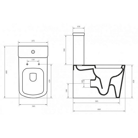 Чаша для унитаза-компакт BelBagno Albano BB120CP