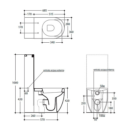 Бачок для унитаза Kerasan Ego 248101 белый