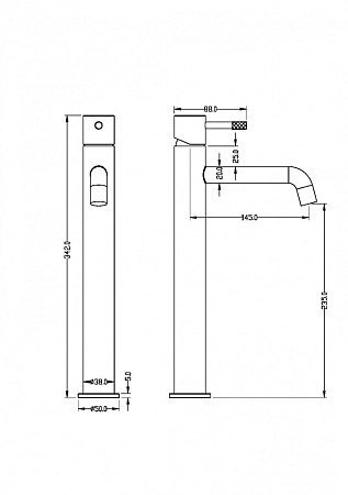 Смеситель Boheme Uno 462-NB для раковины, никель брашированный