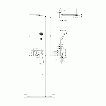 Душевая стойка Hansgrohe Raindance Showerpipe 27192000