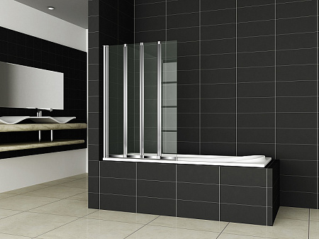 Шторка на ванну Cezares Pratico PRATICO-V-4-100/140-P-Cr-L 100 L рифленое стекло