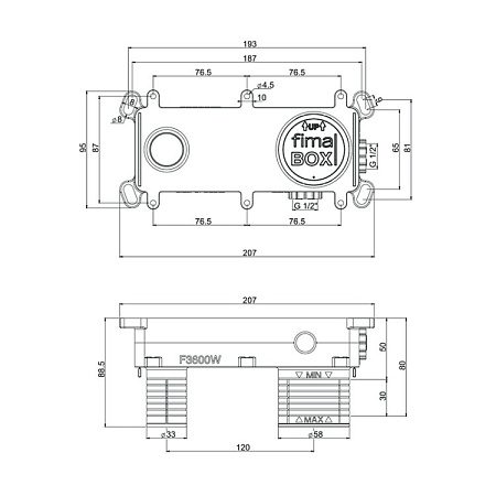 Cкрытая монтажная часть Fima Carlo Frattini FimaBox F3600W для смесителя