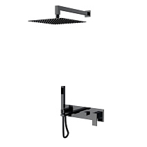 Душевой комплект Boheme Qubic 474-SGM для ванны, оружейная сталь глянцевая