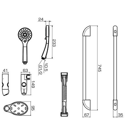 Душевой гарнитур Bravat Drop D153CP хром
