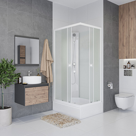 Душевая кабина Niagara Promo P100/80/26Q/MT/BK 100x80x195 матовый/белый