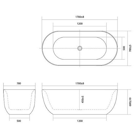 Акриловая ванна Aquatek Афина AQ-44778 170x78 белый
