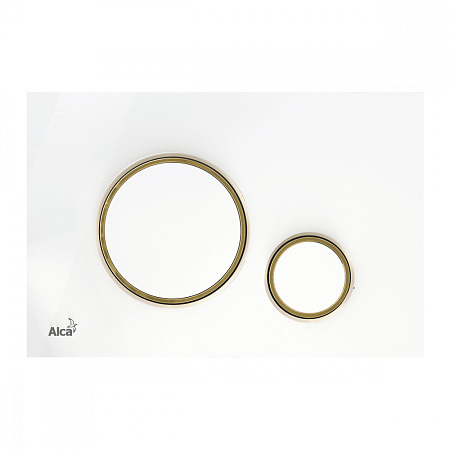Кнопка смыва AlcaPlast THIN M775  белый, золотой
